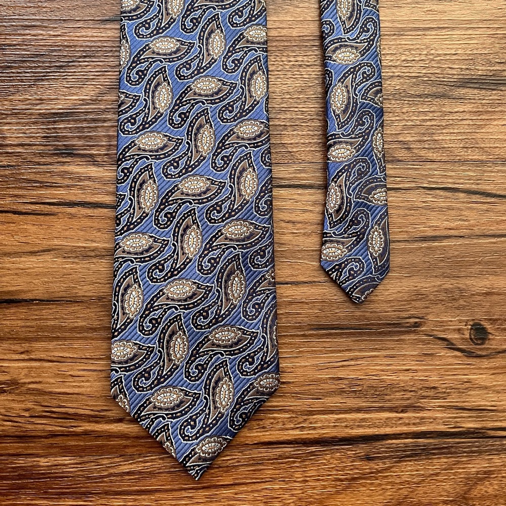 XMI UMBRIA Orange Brown Paisley Silk Tie